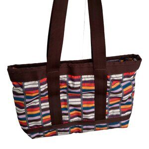LESPORTSAC Travel Zip Tote Bag Medium - Brown Purple Orange